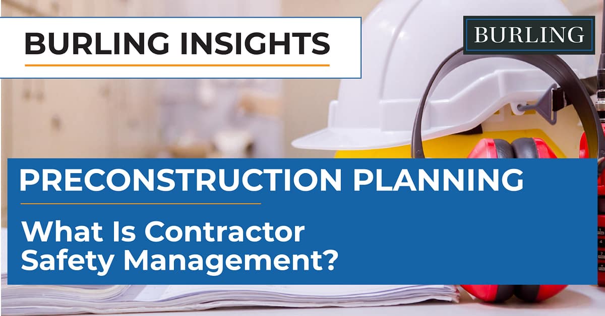 Construction contractor safety management concept showing jobsite safety oversight and compliance monitoring.